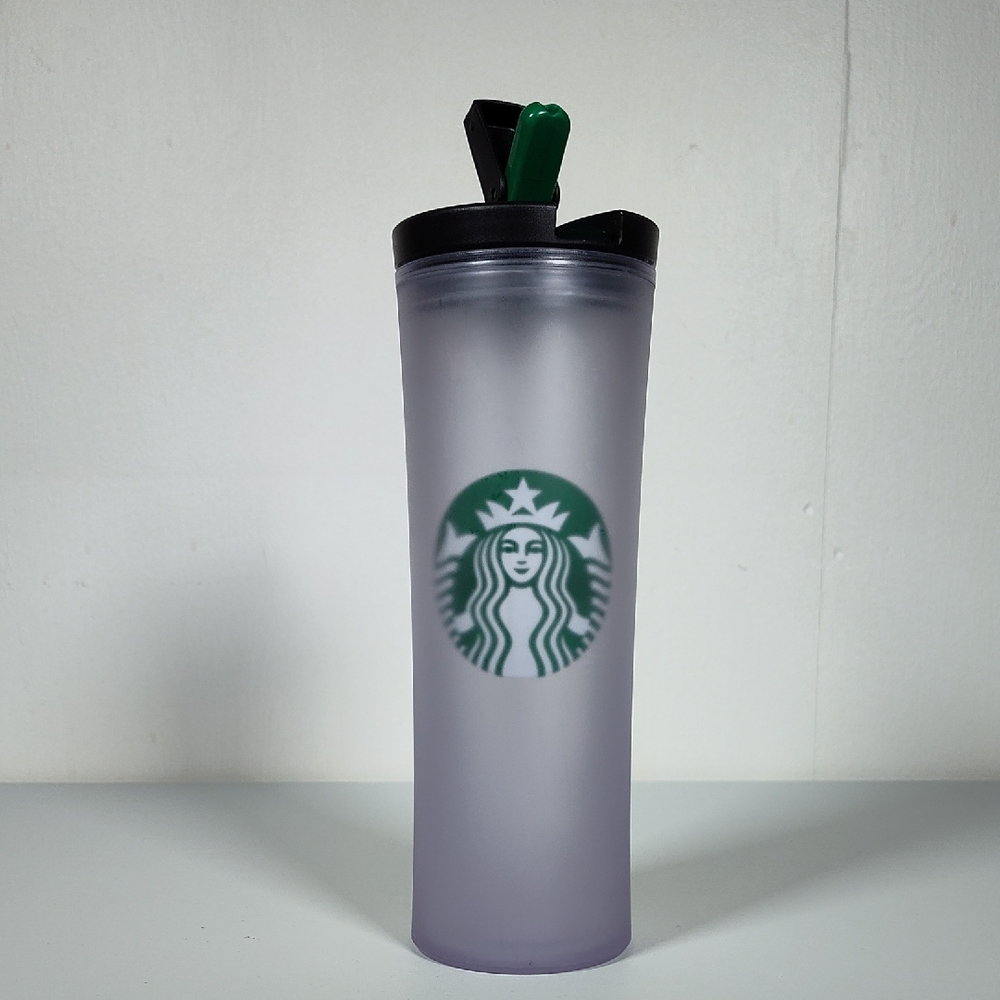 Starbucks 2010 Frosted Cold Beverage Tumbler with Straw 20 fl oz